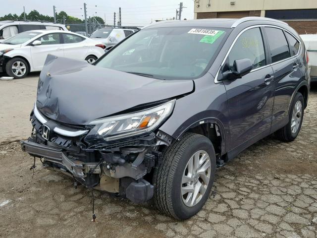 2HKRM4H76FH606595 - 2015 HONDA CR-V EXL GRAY photo 2