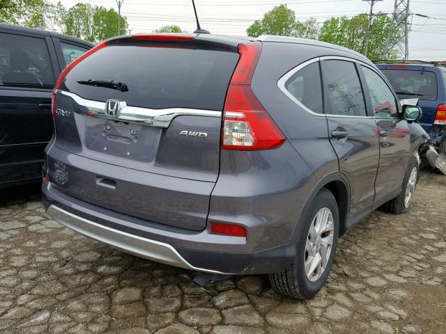 2HKRM4H76FH606595 - 2015 HONDA CR-V EXL GRAY photo 4