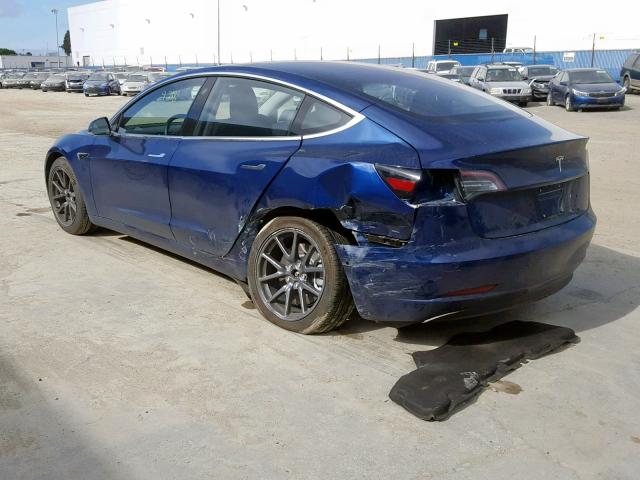 5YJ3E1EAXJF037534 - 2018 TESLA MODEL 3 BLUE photo 3