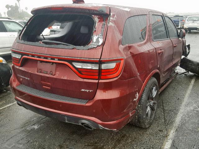 1C4SDJGJ0JC266068 - 2018 DODGE DURANGO SR BURGUNDY photo 4