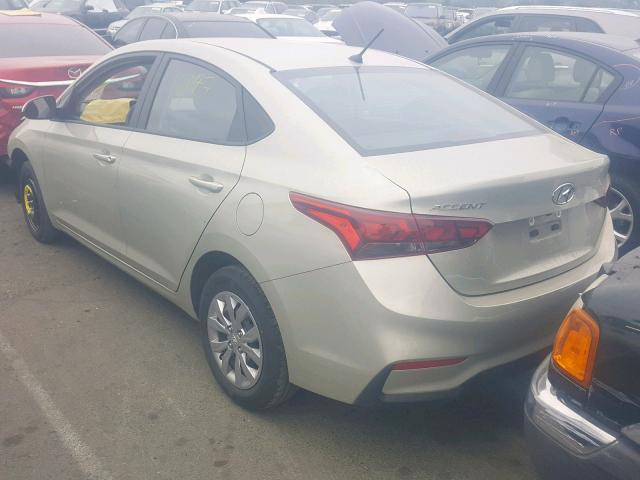 3KPC24A3XKE049840 - 2019 HYUNDAI ACCENT SE TAN photo 3