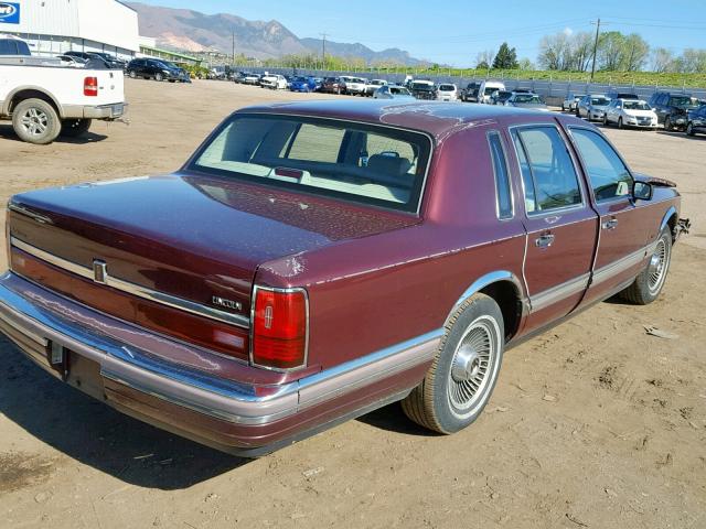 1LNCM81F5LY799195 - 1990 LINCOLN TOWN CAR MAROON photo 4