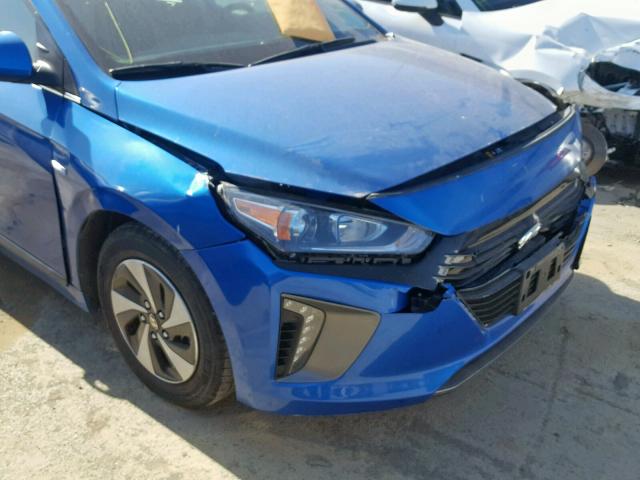 KMHC75LC9HU039164 - 2017 HYUNDAI IONIQ SEL BLUE photo 10