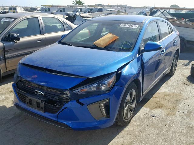 KMHC75LC9HU039164 - 2017 HYUNDAI IONIQ SEL BLUE photo 2