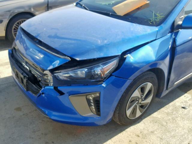 KMHC75LC9HU039164 - 2017 HYUNDAI IONIQ SEL BLUE photo 9