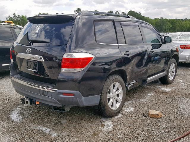 5TDZK3EH7BS030193 - 2011 TOYOTA HIGHLANDER BLACK photo 4