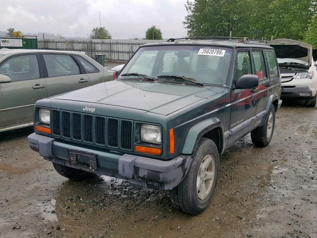 1J4FT68S8XL591143 - 1999 JEEP CHEROKEE S GREEN photo 2