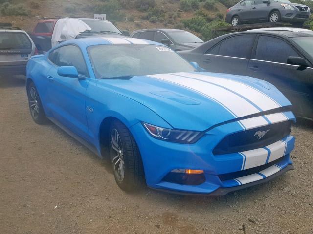 1FA6P8CF8H5266343 - 2017 FORD MUSTANG GT BLUE photo 1