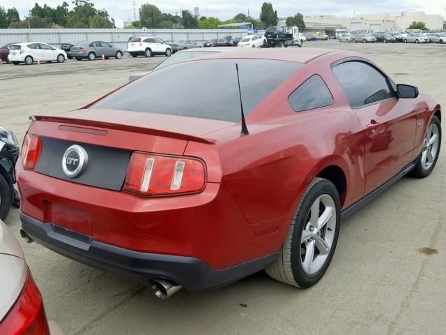 1ZVBP8CH7A5175206 - 2010 FORD MUSTANG GT RED photo 4