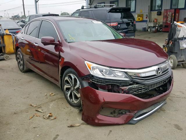 1HGCR2F85GA003462 - 2016 HONDA ACCORD EXL BURGUNDY photo 1