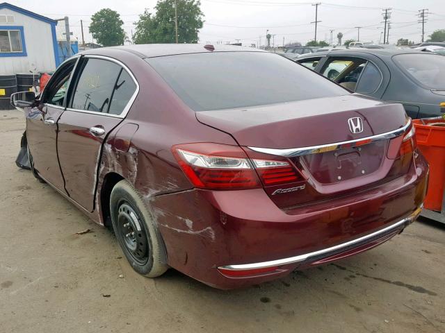 1HGCR2F85GA003462 - 2016 HONDA ACCORD EXL BURGUNDY photo 3