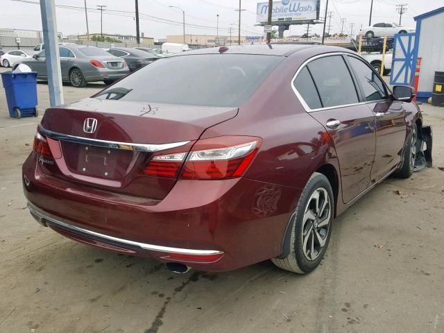 1HGCR2F85GA003462 - 2016 HONDA ACCORD EXL BURGUNDY photo 4