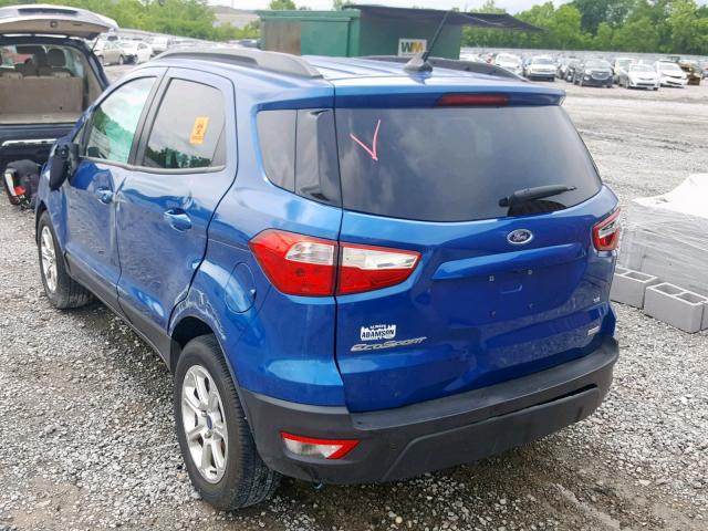 MAJ3P1TE9JC170739 - 2018 FORD ECOSPORT S BLUE photo 3