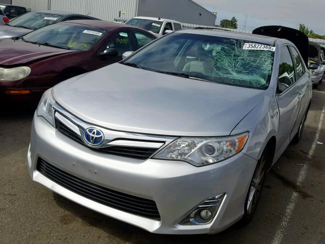 4T1BD1FK7EU108266 - 2014 TOYOTA CAMRY HYBR GRAY photo 2