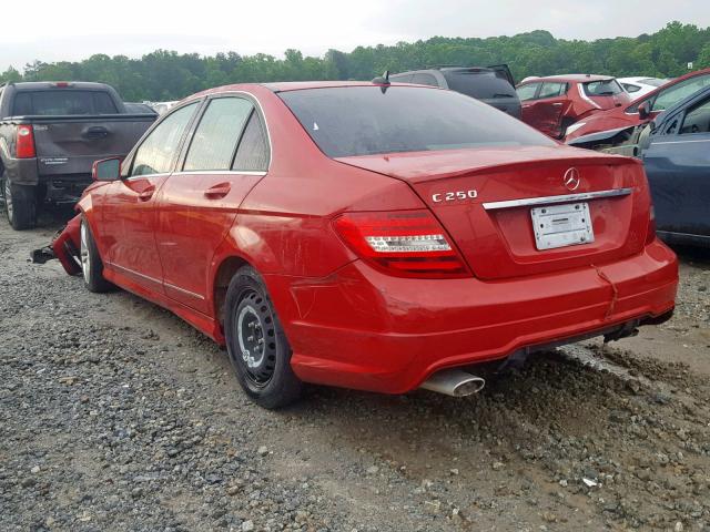 WDDGF4HB9DA801347 - 2013 MERCEDES-BENZ C 250 RED photo 3