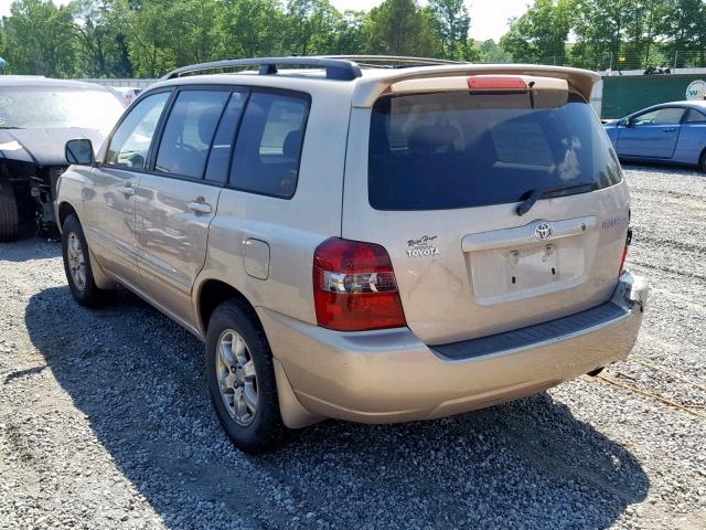 JTEGD21A370156349 - 2007 TOYOTA HIGHLANDER GOLD photo 3