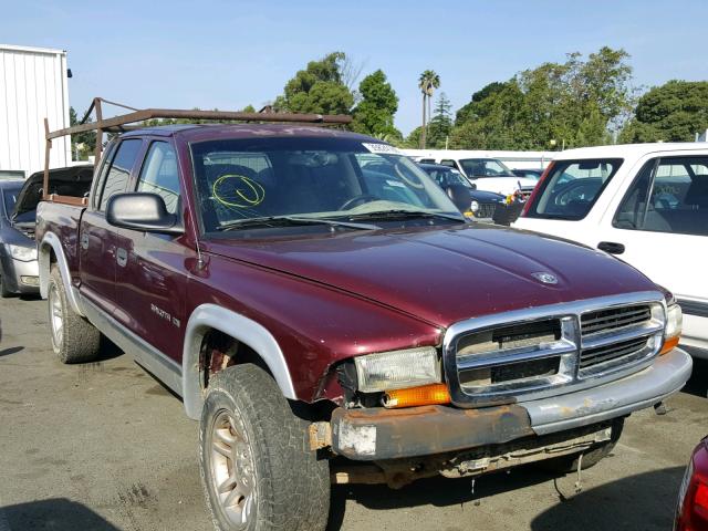 1B7HG48N12S661873 - 2002 DODGE DAKOTA QUA MAROON photo 1