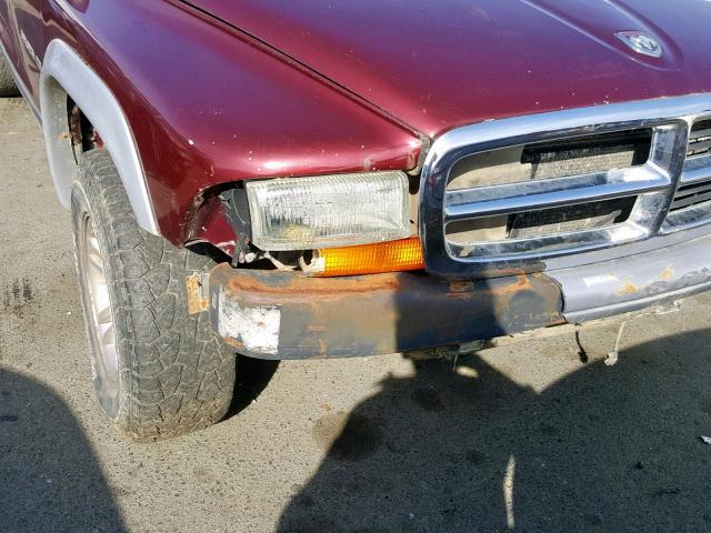 1B7HG48N12S661873 - 2002 DODGE DAKOTA QUA MAROON photo 9