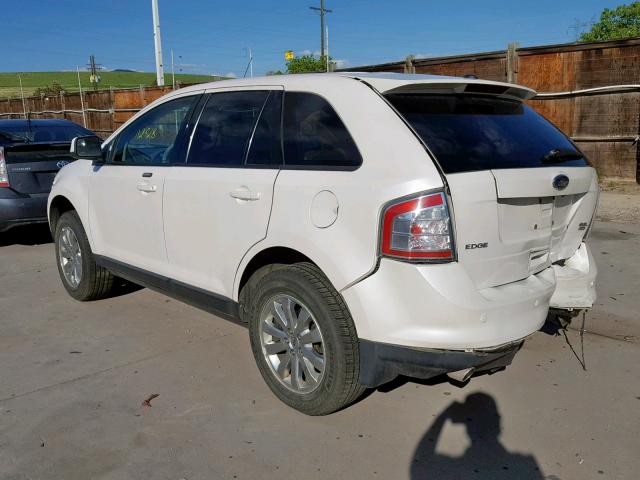 2FMDK4JC3ABA08164 - 2010 FORD EDGE SEL WHITE photo 3