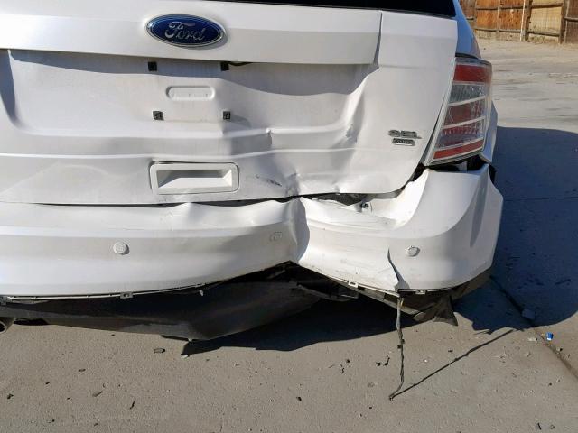 2FMDK4JC3ABA08164 - 2010 FORD EDGE SEL WHITE photo 9