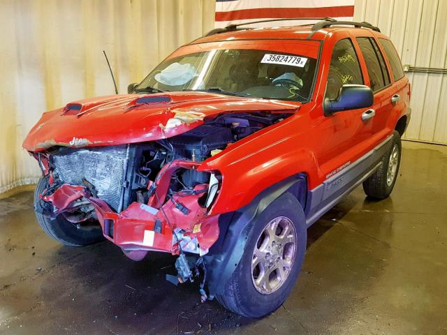 1J4GW58S1XC614655 - 1999 JEEP GRAND CHER RED photo 2