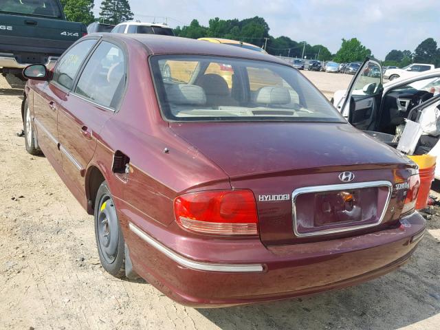 KMHWF35HX3A872933 - 2003 HYUNDAI SONATA GLS MAROON photo 3