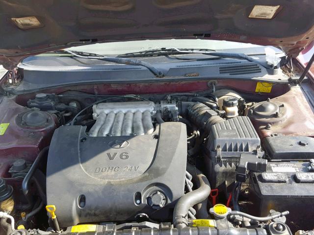 KMHWF35HX3A872933 - 2003 HYUNDAI SONATA GLS MAROON photo 7