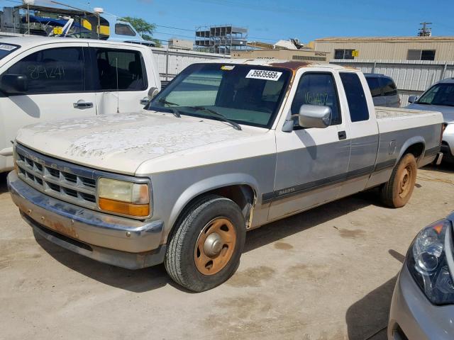 1B7GL23XXRS602660 - 1994 DODGE DAKOTA WHITE photo 2