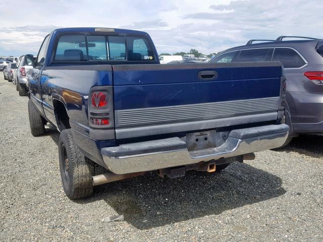 1B7KF26W7SS200699 - 1995 DODGE RAM 2500 BLUE photo 3