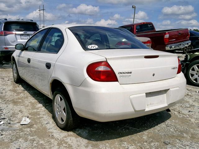 1B3ES26C25D217662 - 2005 DODGE NEON BASE WHITE photo 3