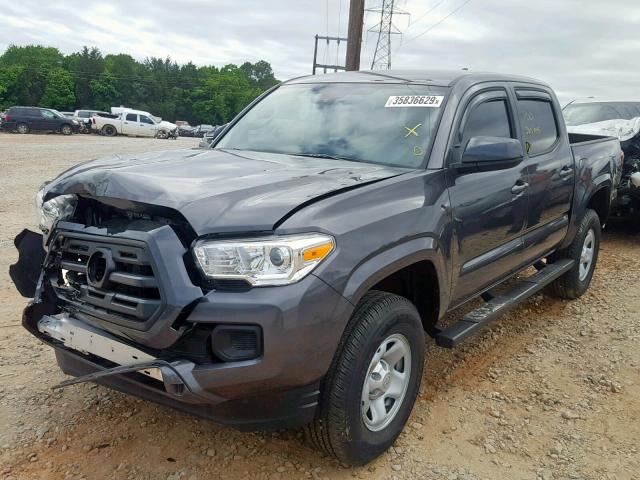 5TFAX5GNXJX132173 - 2018 TOYOTA TACOMA DOU GRAY photo 2