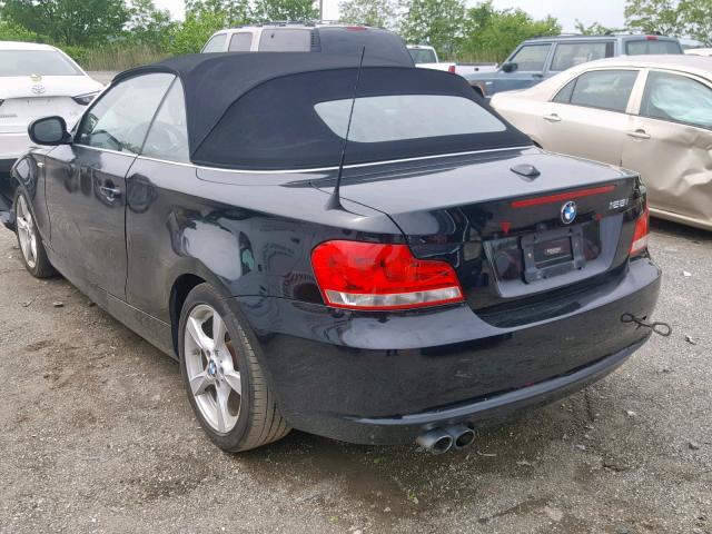 WBAUL7C58CVM83542 - 2012 BMW 128 I BLACK photo 3