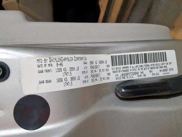 1J8HG58P27C529240 - 2007 JEEP COMMANDER 金色 照片 10