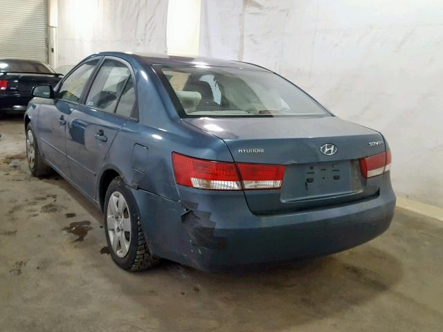 KMHET46C86A089207 - 2006 HYUNDAI SONATA GL BLUE photo 3