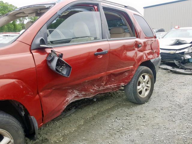 KNDJF723477358271 - 2007 KIA SPORTAGE E BURGUNDY photo 9