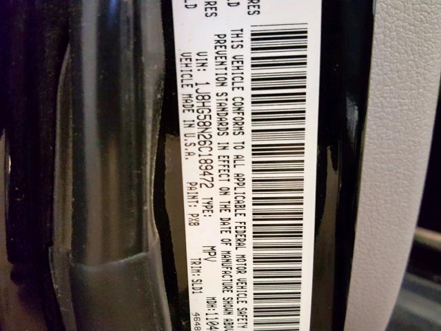 1J8HG58N26C189472 - 2006 JEEP COMMANDER BLACK photo 10