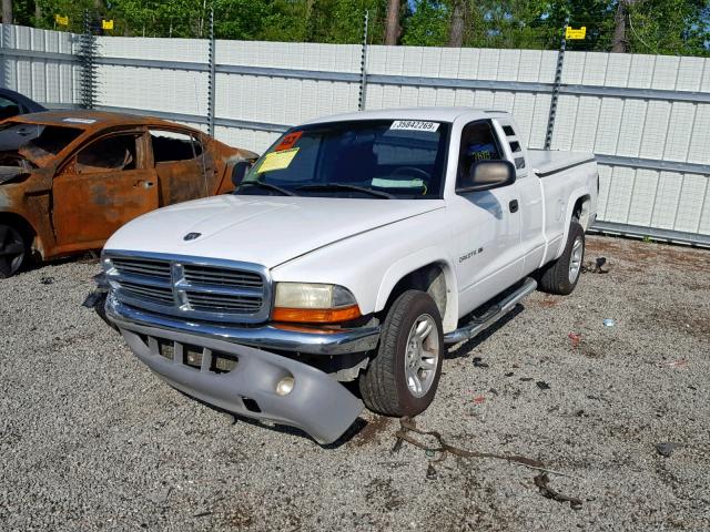 1B7GL42X42S500502 - 2002 DODGE DAKOTA SLT WHITE photo 2