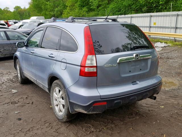 5J6RE48797L019280 - 2007 HONDA CR-V EXL BLUE photo 3