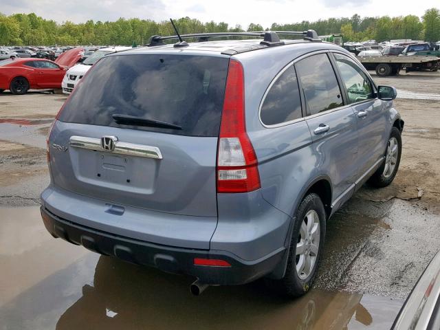 5J6RE48797L019280 - 2007 HONDA CR-V EXL BLUE photo 4