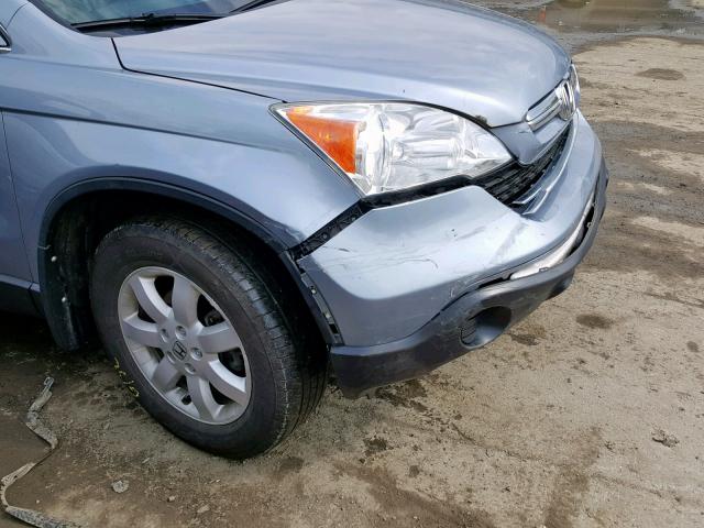 5J6RE48797L019280 - 2007 HONDA CR-V EXL BLUE photo 9