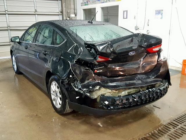 3FA6P0G72FR294184 - 2015 FORD FUSION S BLACK photo 3