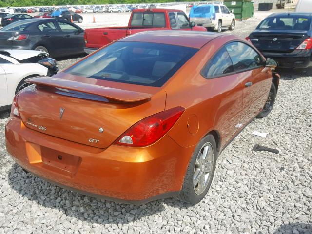 1G2ZH158164174590 - 2006 PONTIAC G6 GT ORANGE photo 4