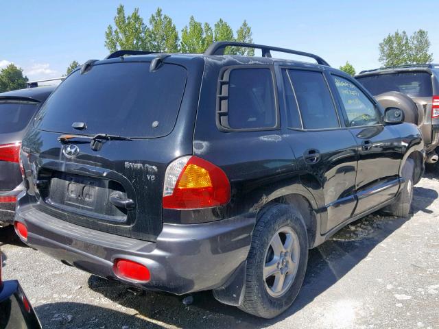 KM8SB13D63U420264 - 2003 HYUNDAI SANTA FE BLACK photo 4