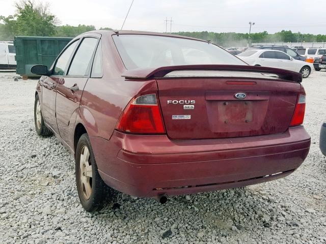 1FAHP34N07W298505 - 2007 FORD FOCUS ZX4 RED photo 3