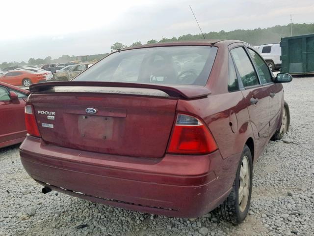 1FAHP34N07W298505 - 2007 FORD FOCUS ZX4 RED photo 4