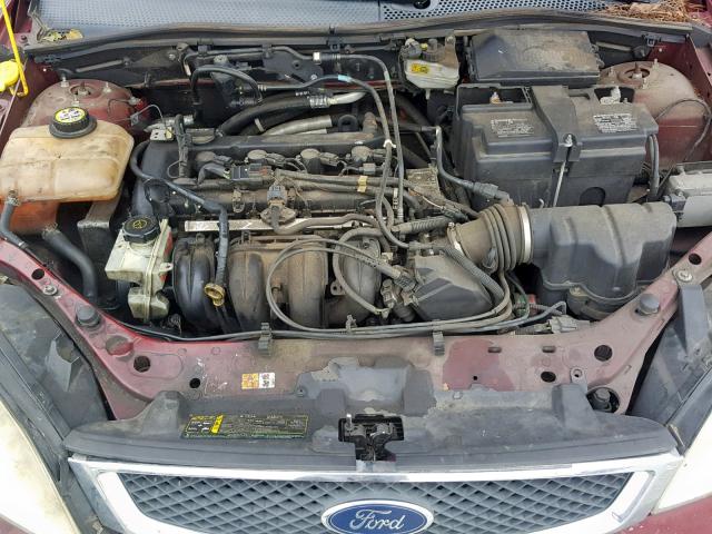 1FAHP34N07W298505 - 2007 FORD FOCUS ZX4 RED photo 7