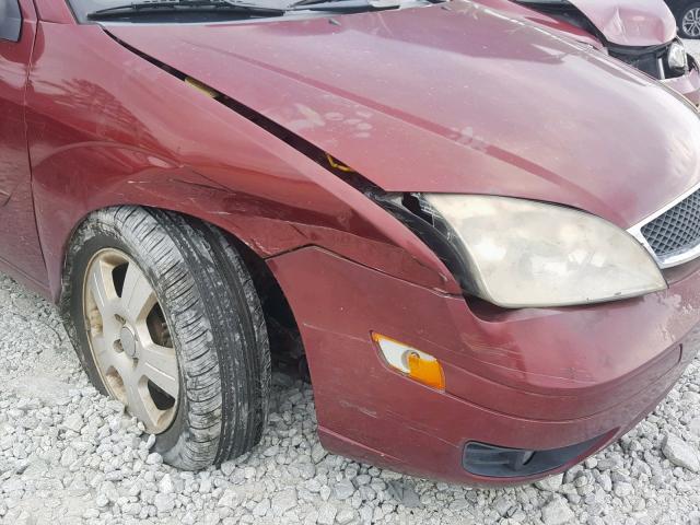 1FAHP34N07W298505 - 2007 FORD FOCUS ZX4 RED photo 9