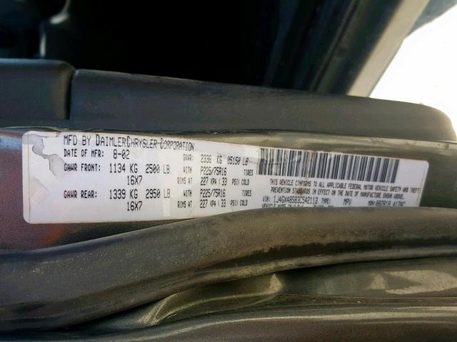 1J4GX48S83C542113 - 2003 JEEP GRAND CHER GRAY photo 10