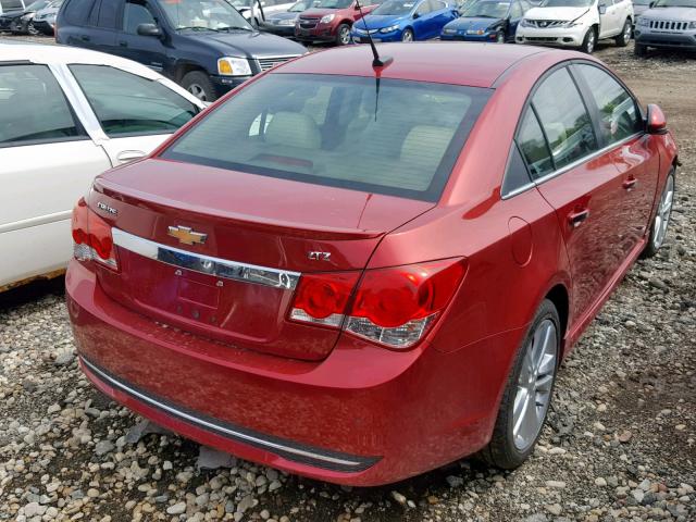 1G1PH5SC8C7335068 - 2012 CHEVROLET CRUZE LTZ RED photo 4