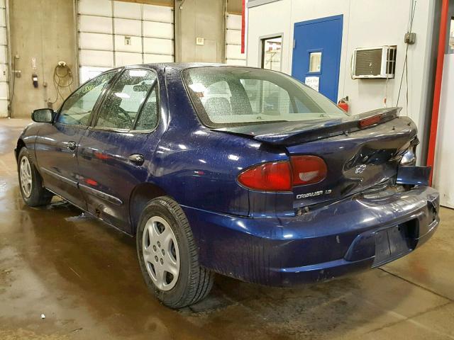 1G1JF5248Y7395637 - 2000 CHEVROLET CAVALIER L BLUE photo 3